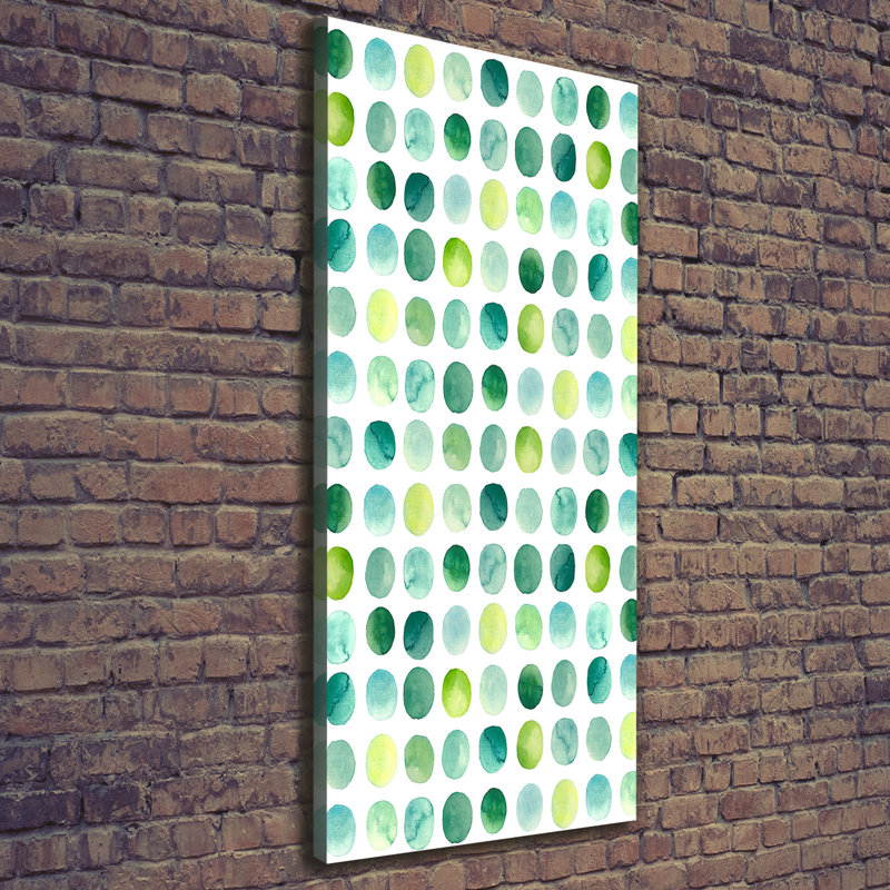 Green Dots - Wrapped Canvas Print