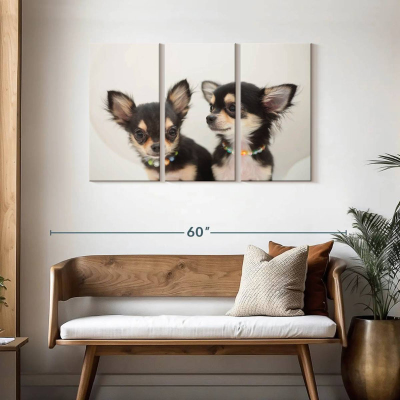 Chihuahua Duo, H 28 po x l 45 po