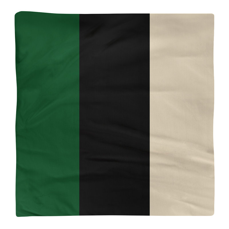 Milwaukee Striped Square Napkin, Good Land Green/Black/Cream City Cream, 10" W x 10" L, Cotton Twill