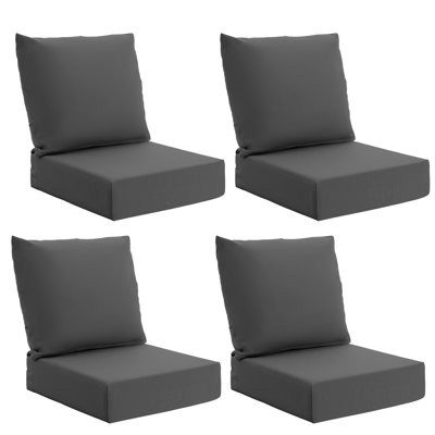 Outdoor Patio Chair Cushion Set, 5.1" Thick Olefin Replacement Seat & Back Cushions