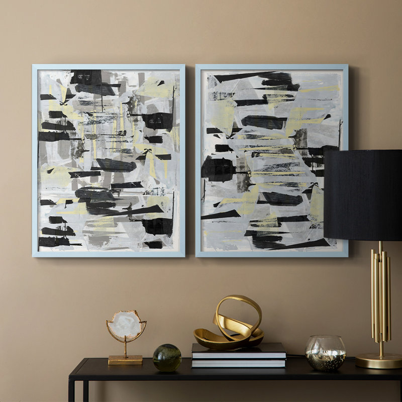 «Tiles & Texture Abstract Angles III», reproduction encadrée de qualité supérieure - prête à être accrochée - aucun clou requis - aucun clou requis