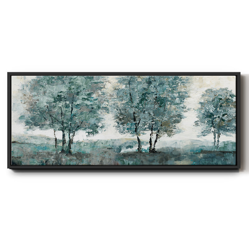 Teal Sentinel- Framed Canvas, 24" H x 60" W