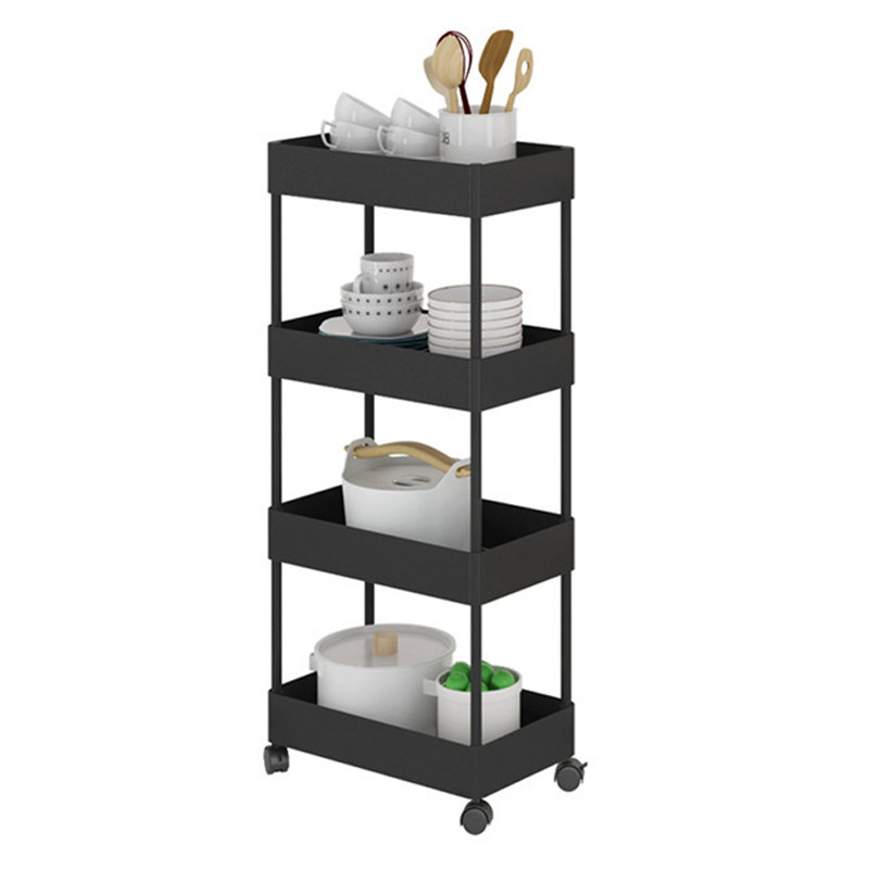 Bubacarr 90cm H x 40cm W Utility Cart with Wheels, Black