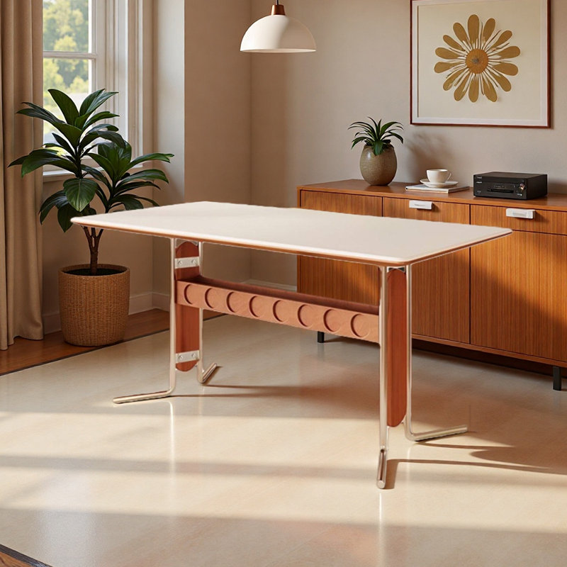 Table de salle à manger Modern Meets, H 29,53 po x L 70,87 po x l 35,43 po, Blanc