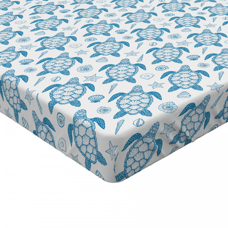Sea Turtle Microfibre Jersey Knit Fitted Sheet, European Kingsize (160 x 200cm)