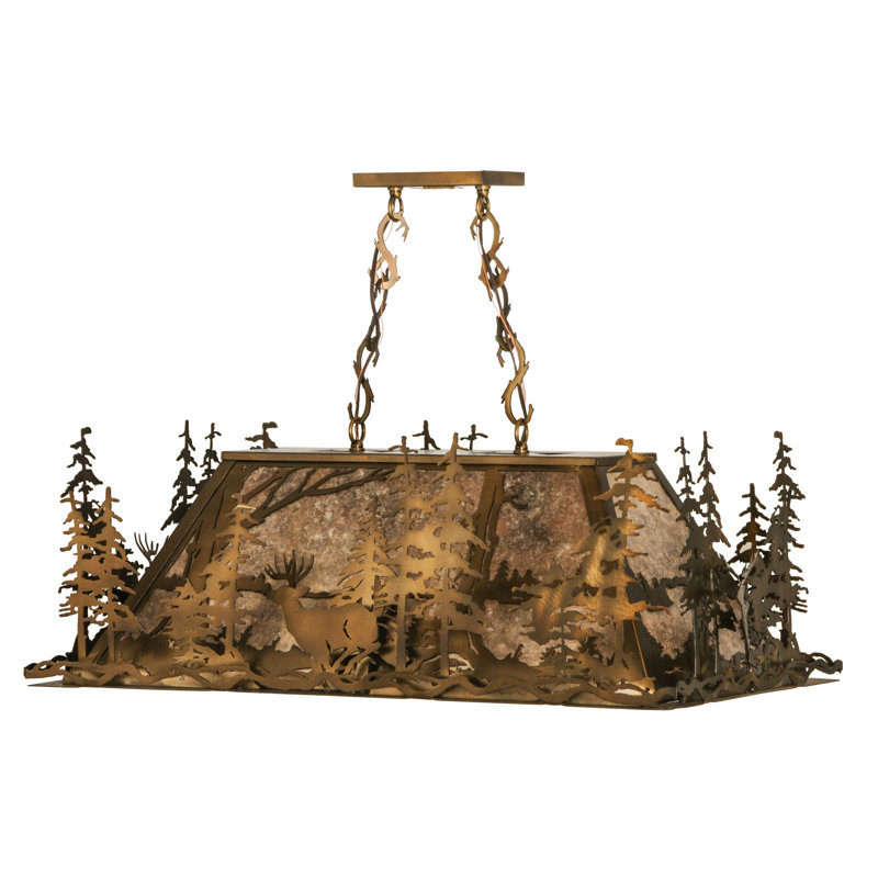 Luminaire suspendu géométrique pour table de billard 6 lumières Deer Through the Trees