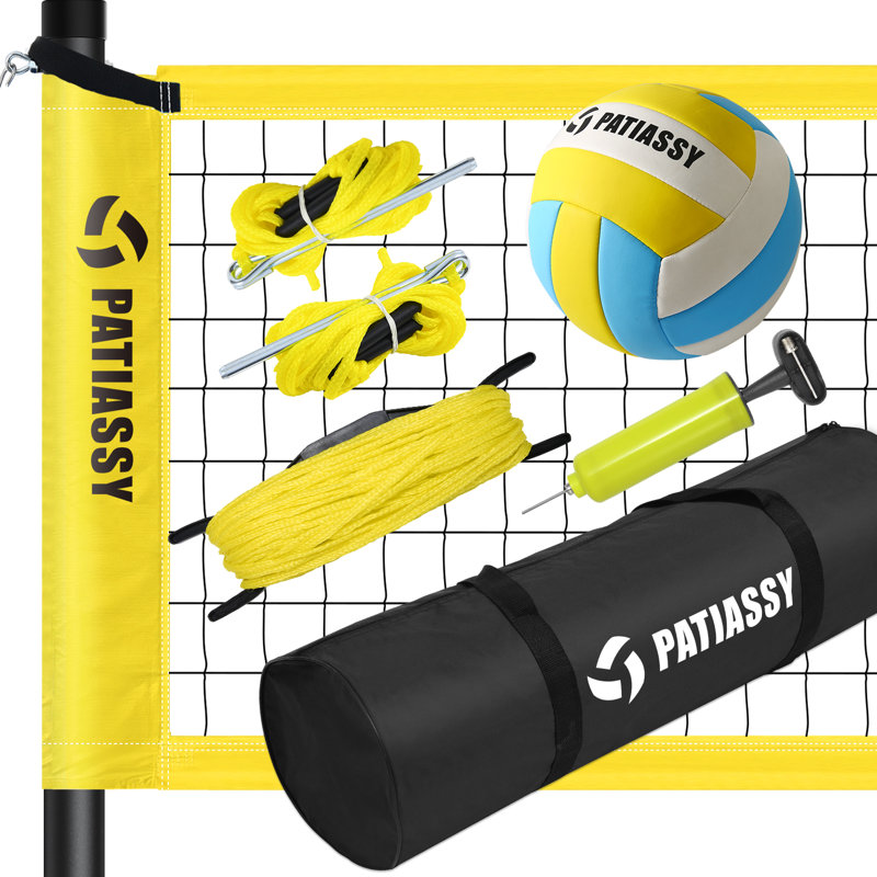 Système de filet d'extérieur portatif pour l'extérieur - Installation rapide et facile , Jaune