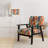 Retro Abstract Drops XI - Velvet Upholstered Midcentury Arm Chair-112840666