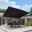 156'' x 120'' Double Top Wood Pattern Rectangle Umbrella with Steel Plate Base-729935942