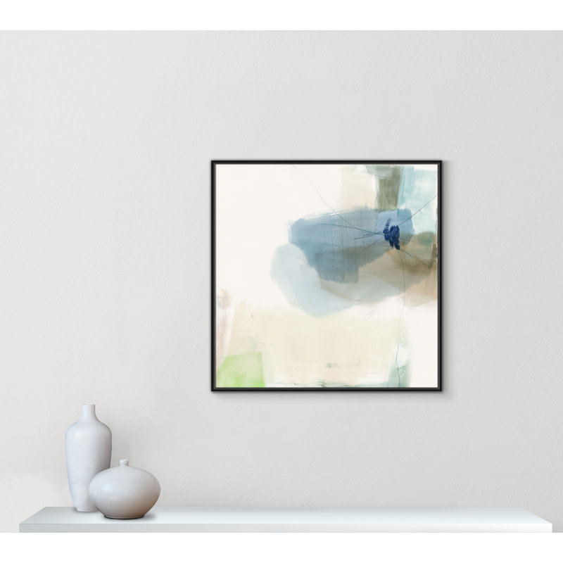«Aquamarine Whispers I Print» par Casa Fine Arts, Toile avec cadre flottant noir, Pas de tapis