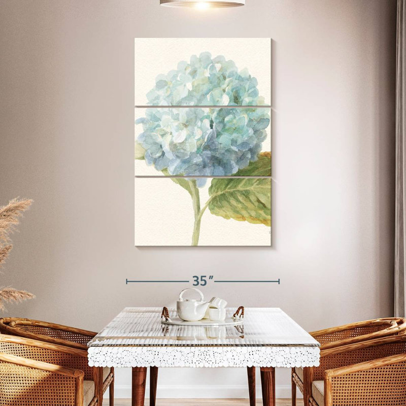 Harnek fleurs d'hortensia bleu, H 32 po x l 20 po