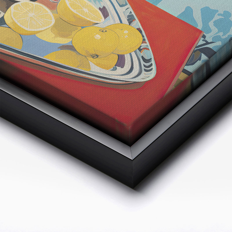 Citrons et oranges No1, Black Framed, Canvas, 24"H x 32"W