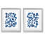 Indigo Fallen Leaves I-ensemble de 2 reproductions d’art graphique encadrées sur papier