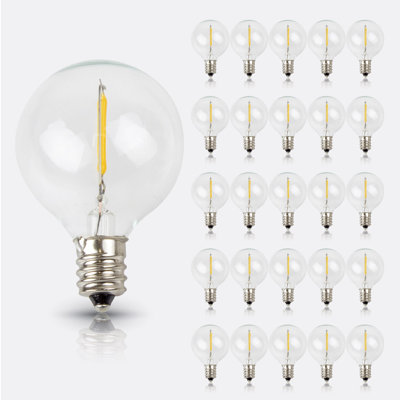 Ampoule à DEL à intensité variable de 1 watt (équivalent à 5 watts) à DEL G40, blanc chaud (2 700 K) / culot candélabre