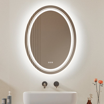 Oval LED Wall Mounted Bathroom Mirror Vanity Mirror
