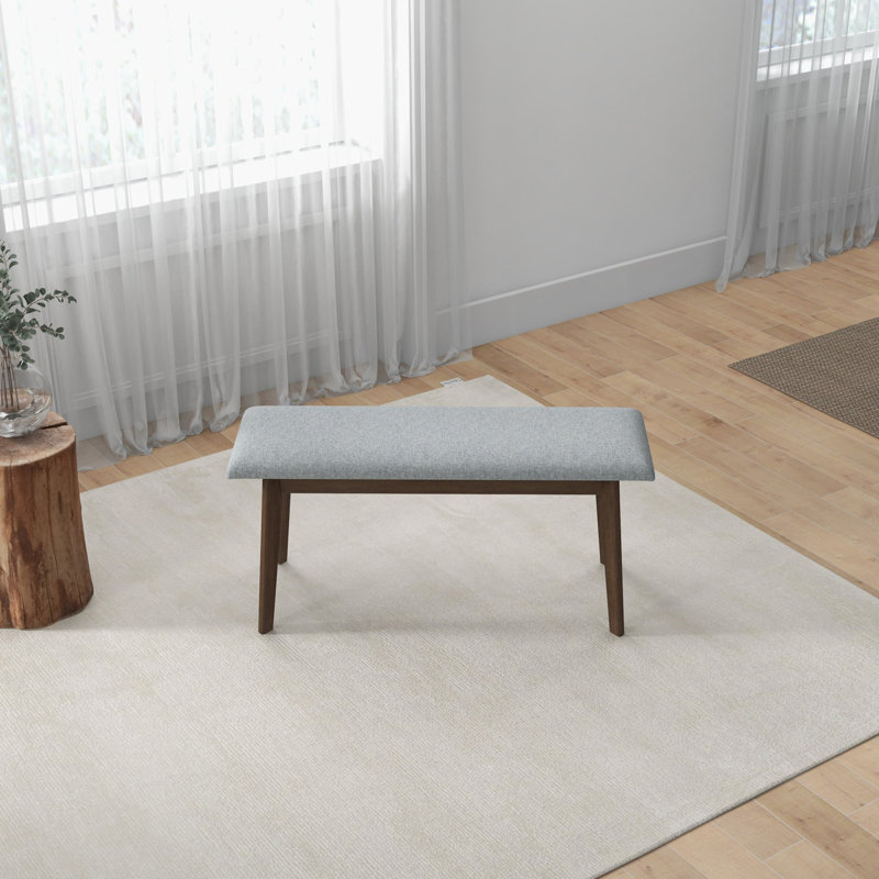 Banc rembourré en tissu, H 18 po x l 47 po x P 13 po
