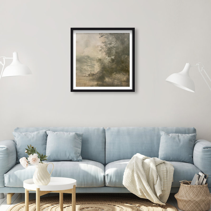 Crumbled Verdancy Shadowbox Landscape & Nature Print by Oliver Gal, Black Frame, 12 x 12, 25.5"H x 25.5"W, Black Frame