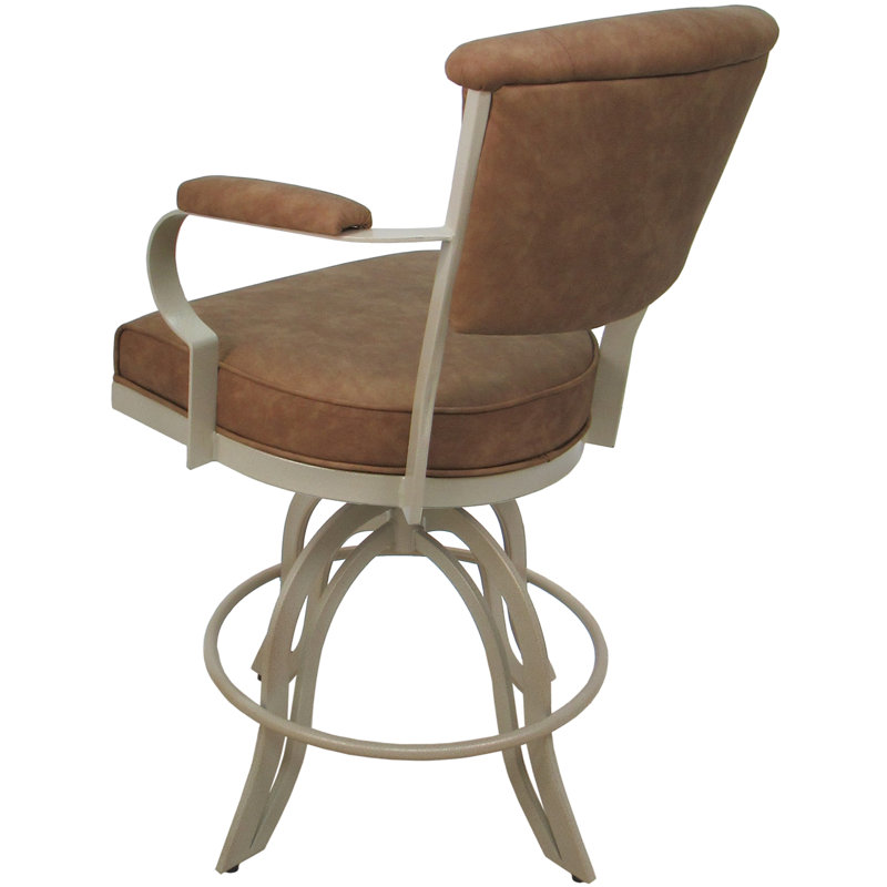 Vickky Swivel Tilt Metal Bar Stool 30" Seat Height, Beige