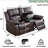69'' Vegan Leather Pillow Top Arm Reclining Loveseat Sofa-455379538
