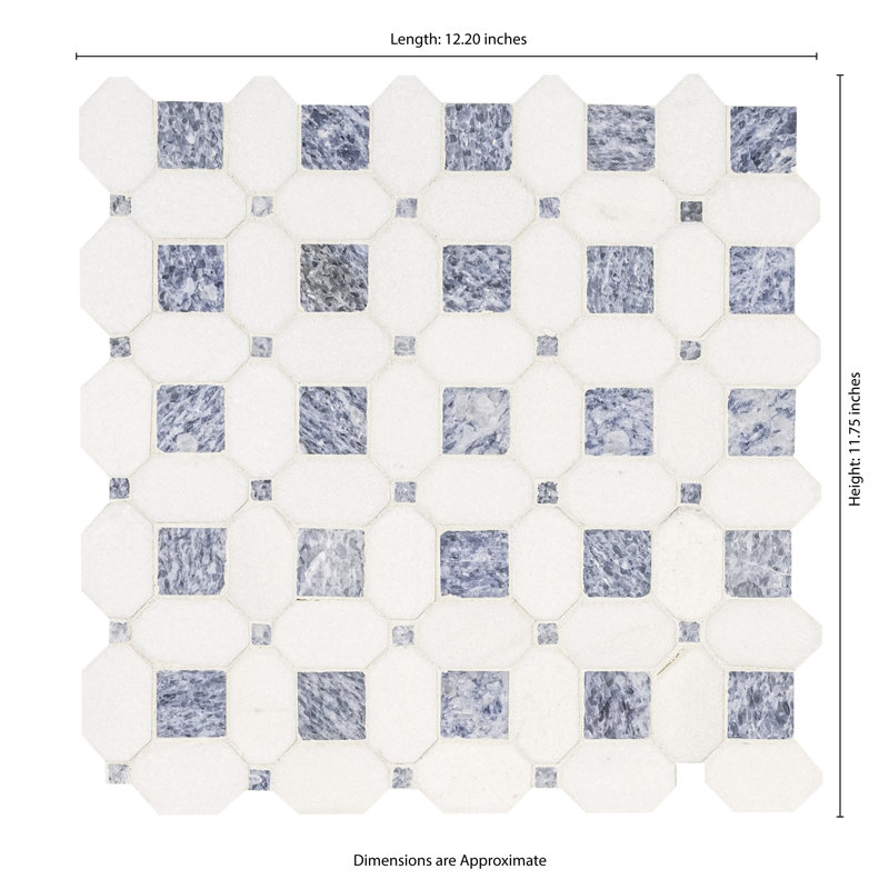 Loredana Array 12 in. x 12 in. Polished Marble Mosaic Floor and Wall Tile