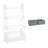 RiverRidge Kids 4-Tier 24in Ladder Shelf Toy Organizer and Book Storage with 3 Open Display Shelf - White with 2 Half Size Fabric Bins-94008521