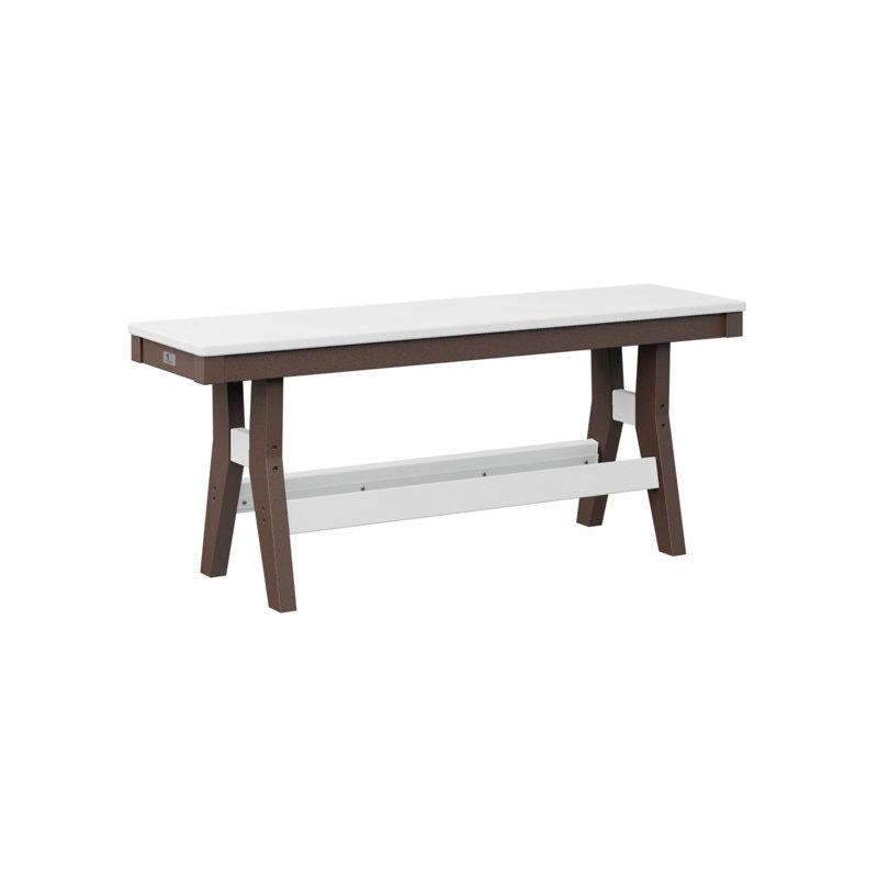Banc portatif Berlin de 44 po, Blanc / Brun chocolat, 18" H x 44" W x 12.5" D