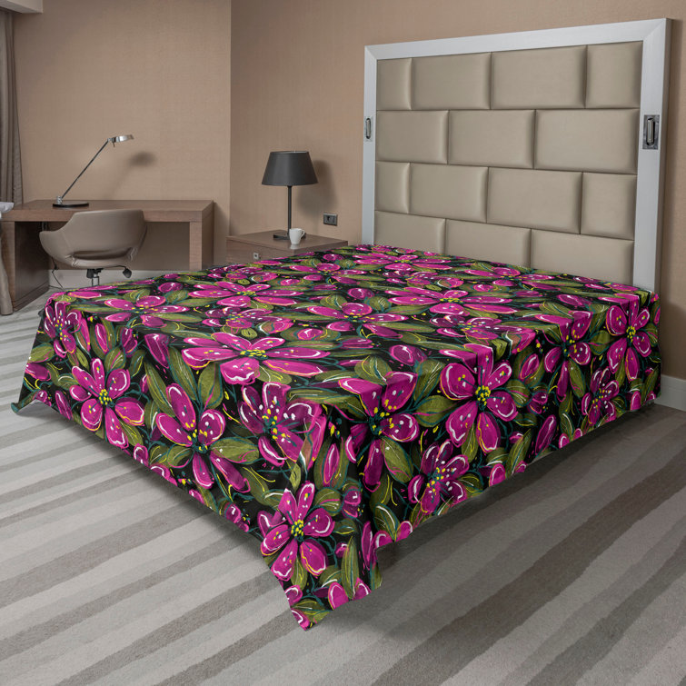 Ambesonne, drap plat floral pivoines, art botanique printanier