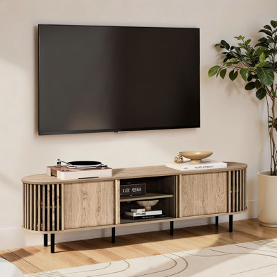 Meuble télé 70,9 po avec portes coulissantes pour téléviseur de 75 po ou moins