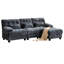 Capacité de poids de 350 lb avec 4 positions réglables, sièges 93 + 3 et 1, tissu chenille bleu, capacité de conception de 3 coussins décoratifs, chenille, décoratif