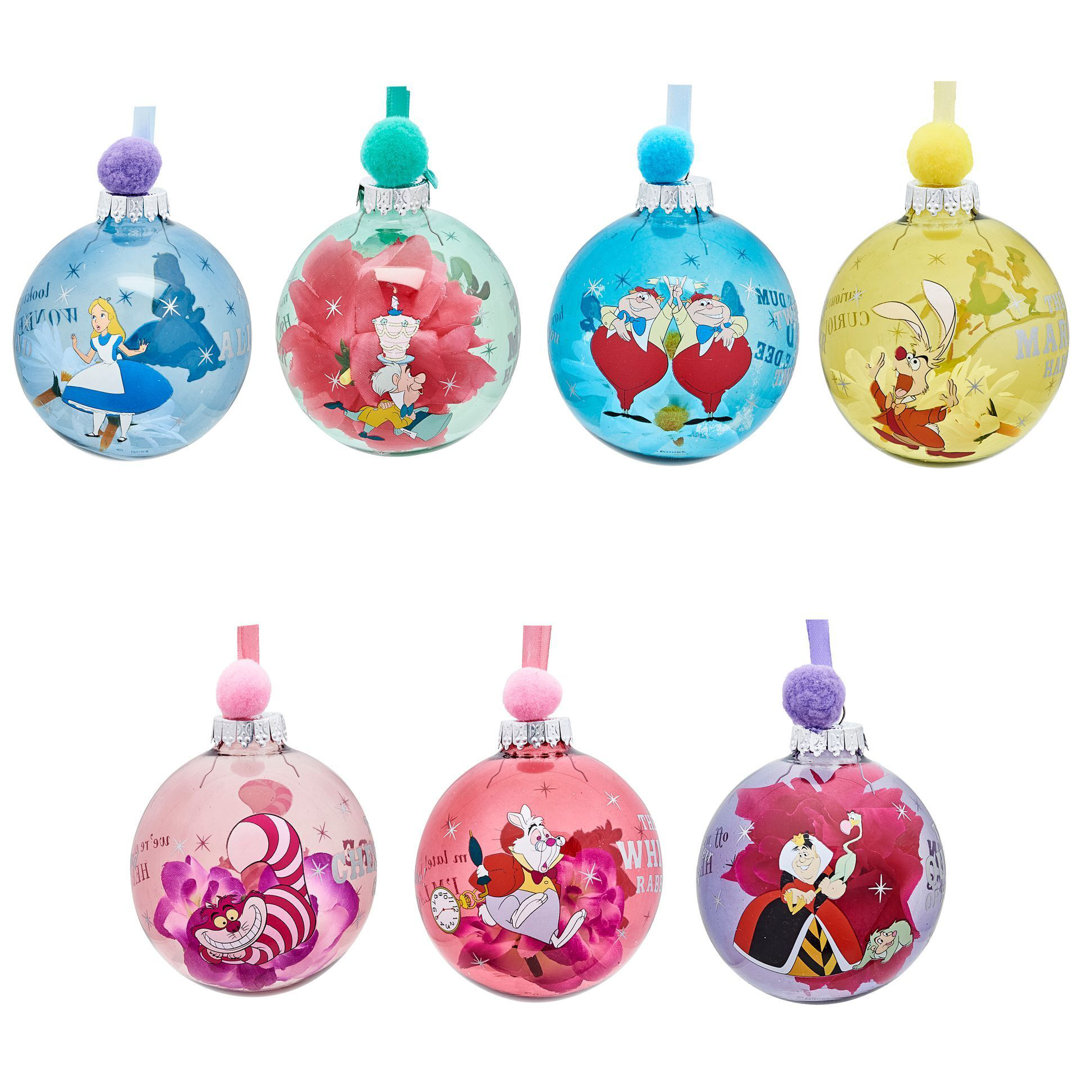 Disney Set mit 7 Christbaumkugeln - Alice im Wunderland