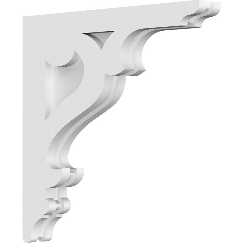 1 7/8"W X 14"D X 14"H Brontes Architectural Grade PVC Corbel, 14" H x 14" W x 1.875" D