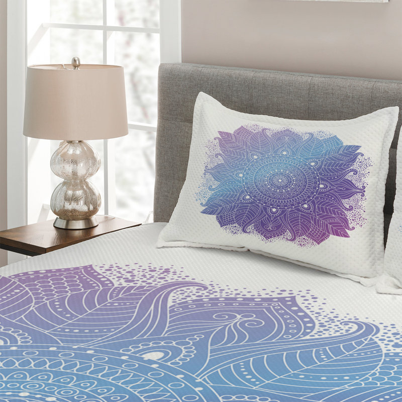 Puppy Eclectic Polyester Floral Coverlet, King Bedspread + 2 Shams