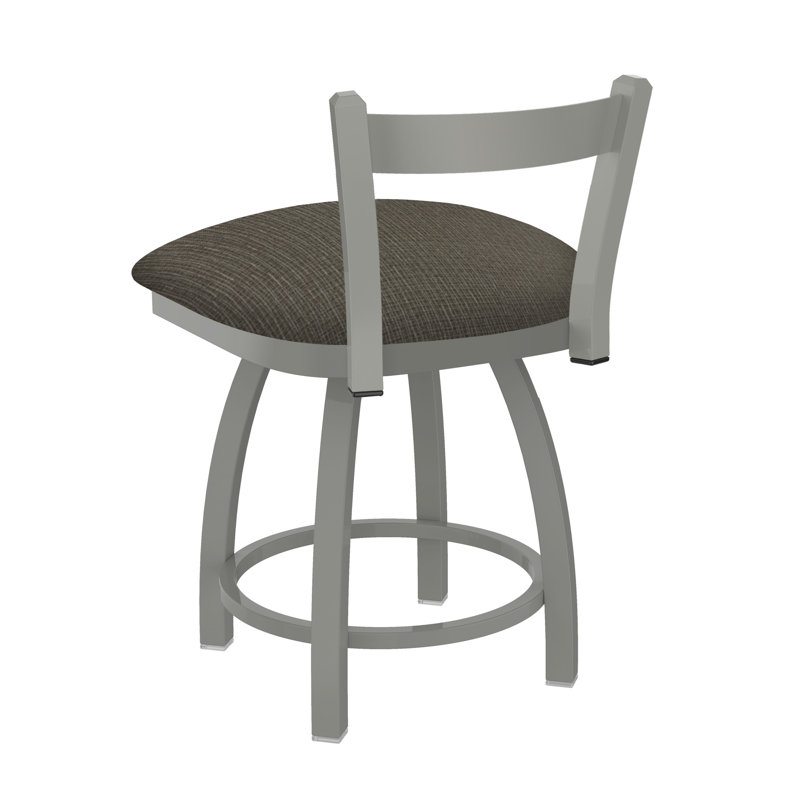 Tabouret de coiffeuse en métal Catalina, Tissu - graphique calice, Nickel anodisé