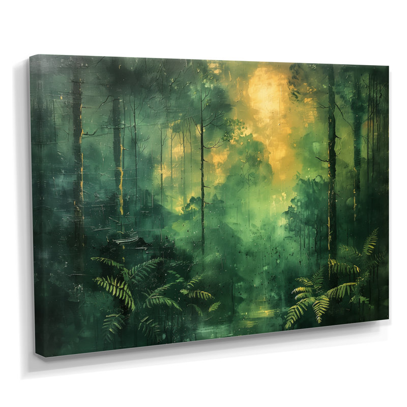 Elmingham - Forest Wall Art Living Room, H 16 po x l 32 po x P 1 po, Toile tendue