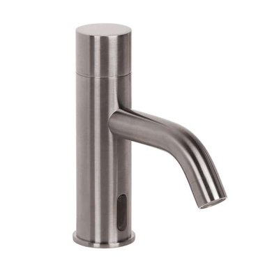 BathSelect Hotel Brushed Nickel Commercial Automatic Motion Sensor Faucet with Soap Dispenser Hot and cold mixer