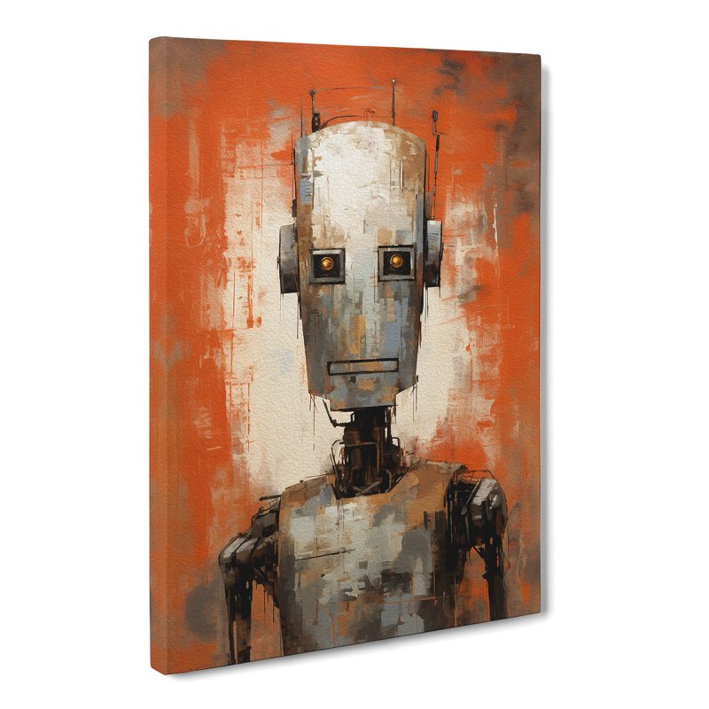 Robot Gestural Art No.2 - Wrapped Canvas, 60cm H x 40cm W x 3cm D