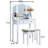 Wooden Vanity Make Up Table And Stool , Silver - Wood Construction With Ample Storage Desk Spacious For Personal Belongings-1220740359