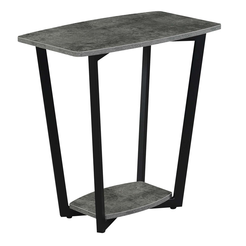 Asyra End Table, Cement/Black