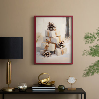 Art des Fêtes de Noël - Série 2 - CECXI, reproduction encadrée - bois massif
