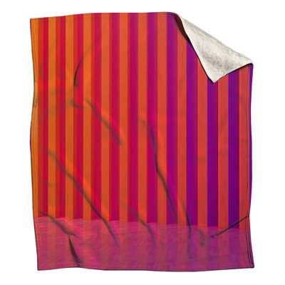 Orange Purple Striped Background Blankets