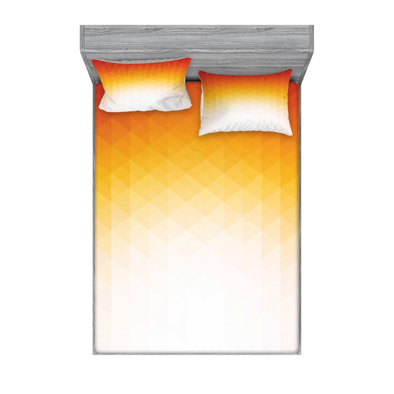 Microfiber Geometric Sheet Set, Full Sheet Set with Fitted Sheet
