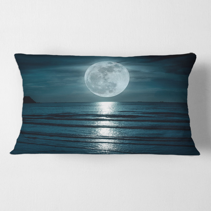 Coussin Rectangle Super Moon Over The Sea I