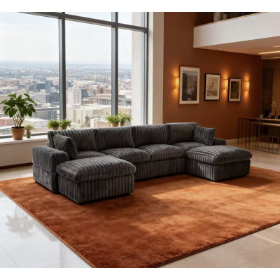 Canapé modulaire 134 pièces 6 pièces en velours côtelé 134 po