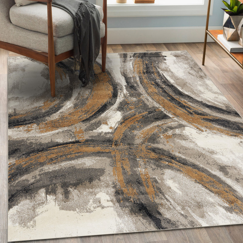 Tapis beige / brun Alayjiah, Rectangle 5 pi x 7 pi