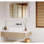 Miroir mural de salle de bain à double porte avec construction, l 31,5 po x P 6 po, H 23,5 po, blanc, planche d'ingénierie en bois et tablette inférieure pour le rangement, blanc