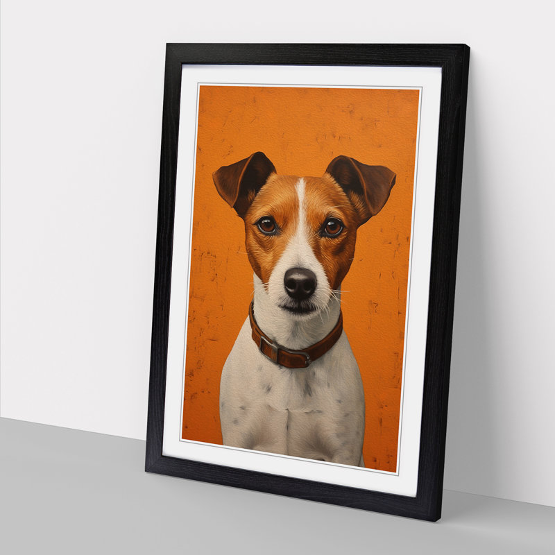 Jack Russell Contemporary - Framed Print, Black Framed, 64cm H x 46cm W x 2cm D