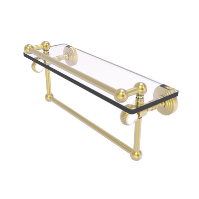 Jarrell Glass Bracket Shelf with Towel Bar