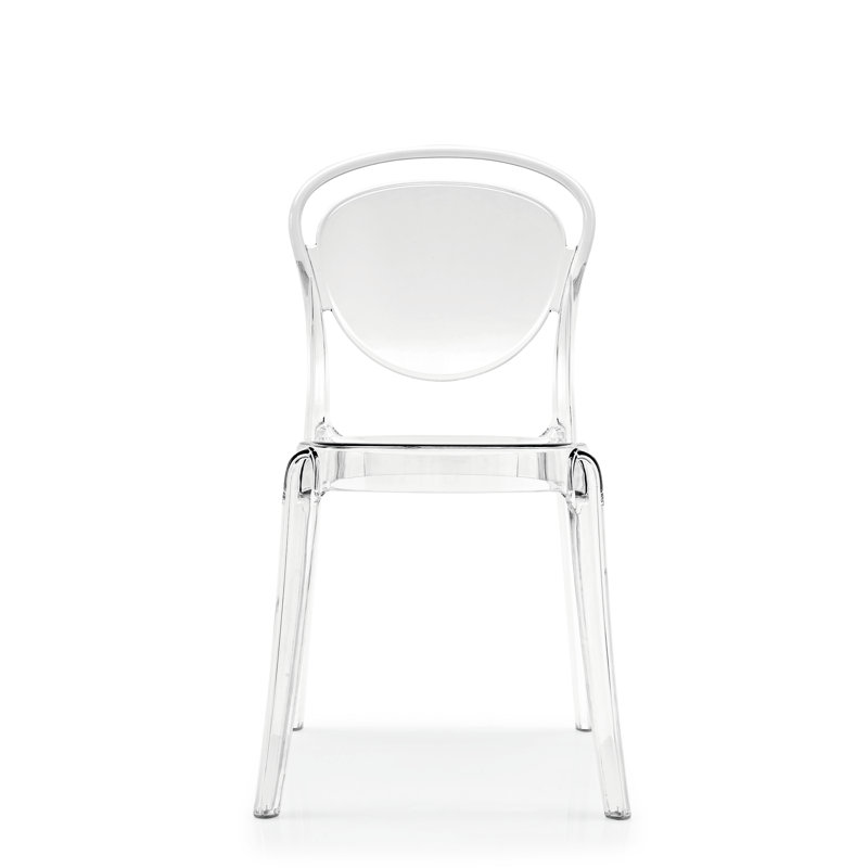 Chaise Parisienne transparente avec assise en polycarbonate, Transparent