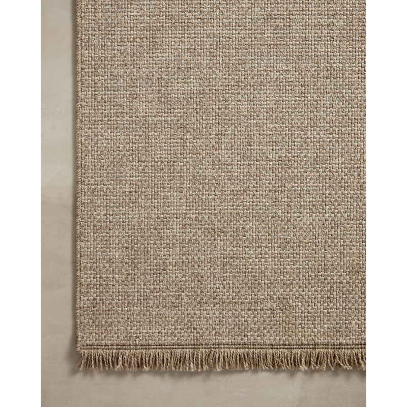 Natural Flat Woven Stain-Resistant Rectangular Synthetic Rug