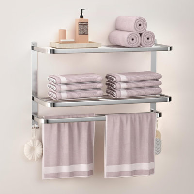 3-Tier Towel Racks for Bathroom with Towel Bars Multilayer Hotel Towel Shelf Stainless Steel